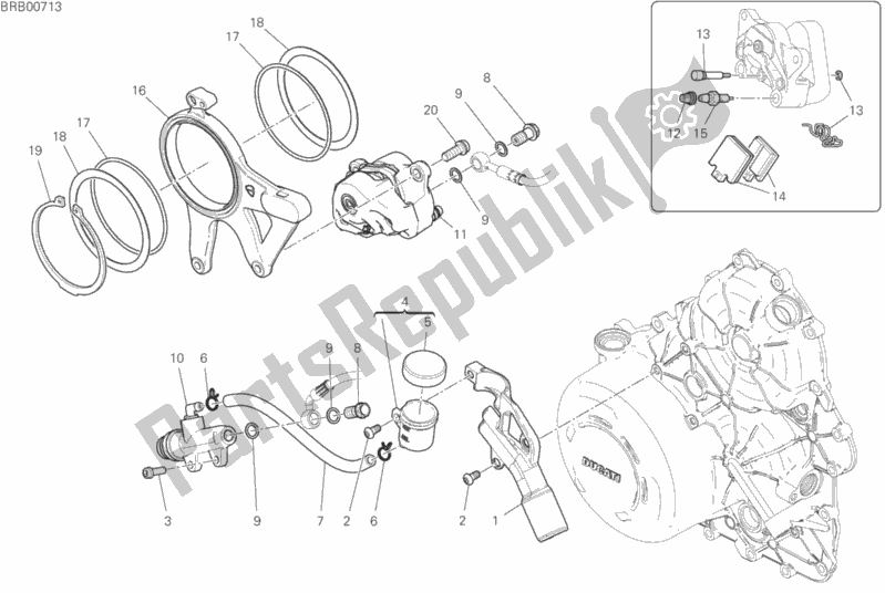 All parts for the Rear Brake System of the Ducati Streetfighter V4 S Thailand 1103 2020
